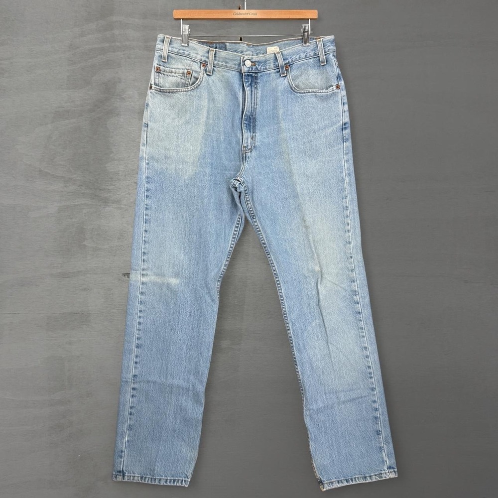Vintage Levi's 505 Regular Fit Straight Leg Jeans Light Wash Made in USA 35 x 32